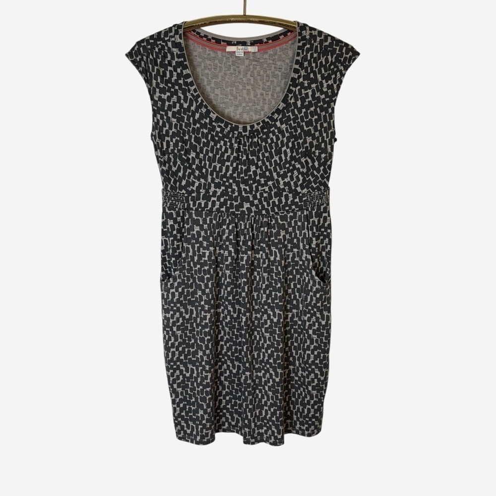 Boden Geo Print Jersey Dress Short Sleeve Modal Cotton Pockets Stretch - Picture 6 of 11